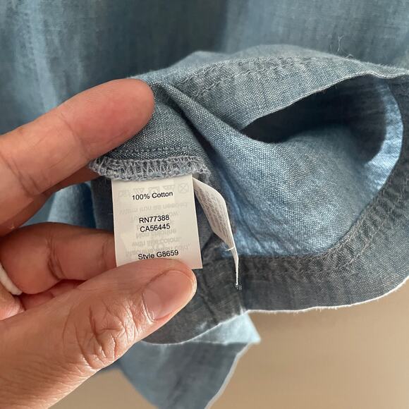 Madewell bow back chambray mini dress - Picture 7 of 9